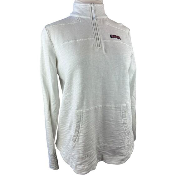 Vineyard Vines Garment Dyed Relaxed Slub Shep Shirt 1/4 Zip Pullover White M - Picture 4 of 16